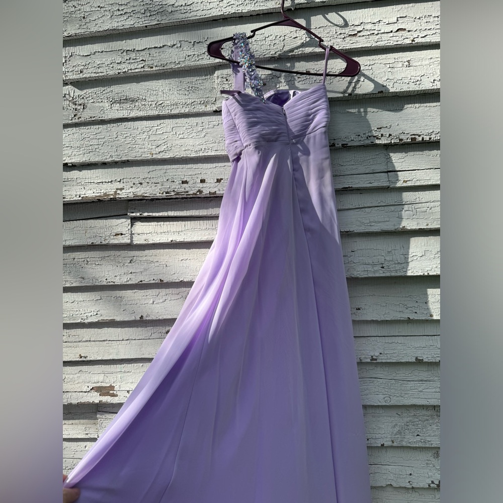 Izidress lavender Chiffon One Shoulder Gown Sz 2‎ - Picture 6 of 8